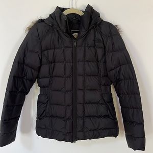 The North Face down coat with faux fur hood